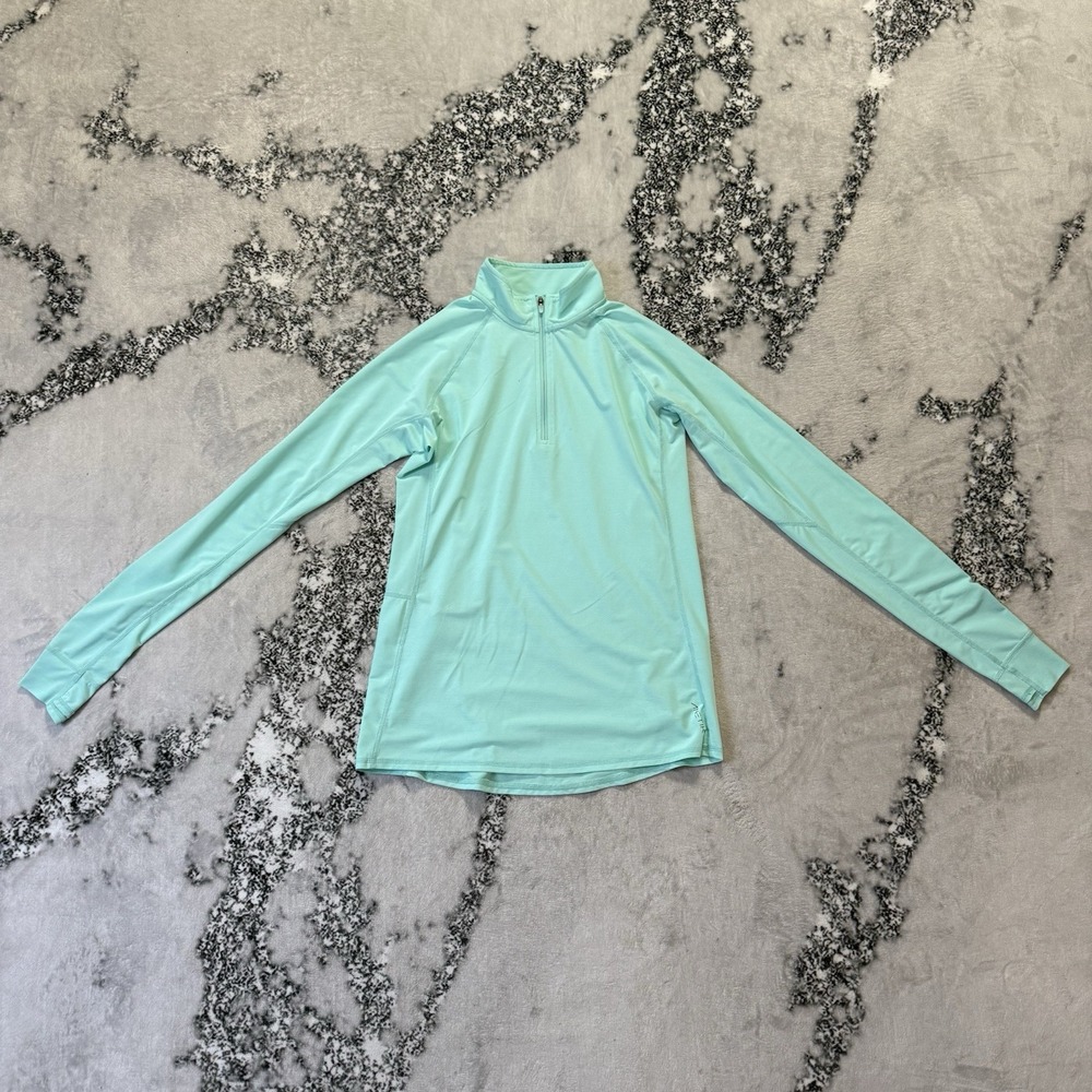 Anetik Top‎ Womens Size XS Teal Soft Compression Vint UV Technology Long Sleeve